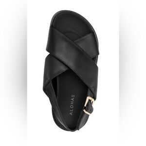 ALOHAS Marshmallow Vegan Leather Sandals with Wide Strap